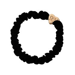 By Eloise London Gold Heart Skinny Silk Scrunchie