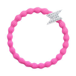 By Eloise London Silver Diamante Bolt Neon Pink