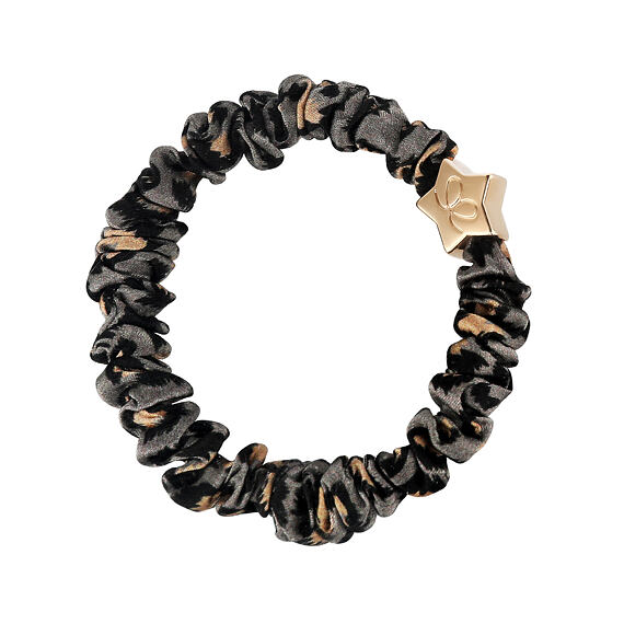 By Eloise London Gold Star Skinny Silk Scrunchie