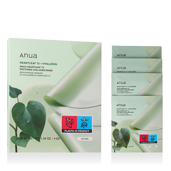 Anua Heartleaf 70+ Hyaluron Soothing Collagen Mask 4 x 38 g