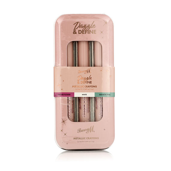 Barry M Dazzle & Define Metallic Crayons (Orchid Flower, White, Galactic Teal) 3 St.