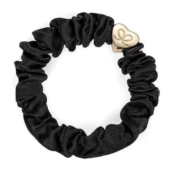 By Eloise London Gold Heart Silk Scrunchie