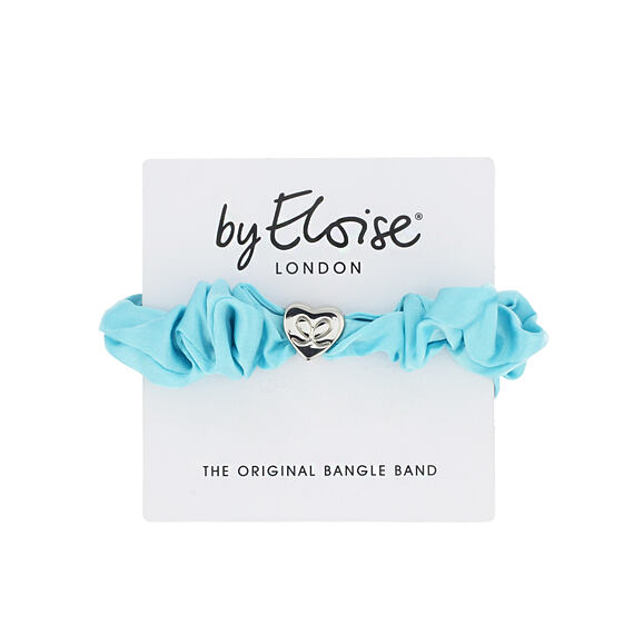 By Eloise London Silver Heart Silk Scrunchie