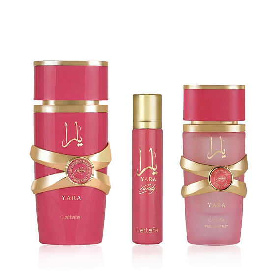 Lattafa Yara Candy EDP 100 ml + EDP MINI 12 ml + Haarspray 50 ml (woman)
