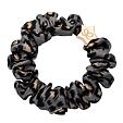 By Eloise London Gold Star Silk Scrunchie - Grey Leopard