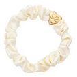 By Eloise London Gold Heart Silk Scrunchie