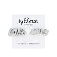 By Eloise London Silver Heart Silk Scrunchie - Moonlight