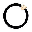 By Eloise London Velvet Gold Heart - Schwarz