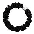 By Eloise London Silver Heart Silk Scrunchie - Schwarz