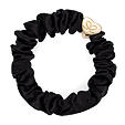 By Eloise London Gold Heart Silk Scrunchie - Schwarz