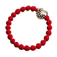 By Eloise London Gold Diamanté Bubble Heart - Cherry Red