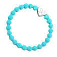 By Eloise London Silver Heart - Neon Blue