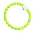By Eloise London Silver Heart - Neon Lemon Yellow