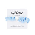 By Eloise London Silver Heart Silk Scrunchie - Sky Blue