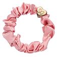 By Eloise London Gold Heart Silk Scrunchie - Rose Tan