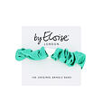 By Eloise London Silver Heart Silk Scrunchie - Jungle Green