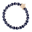 By Eloise London Gold Star Crisscross - White on Navy